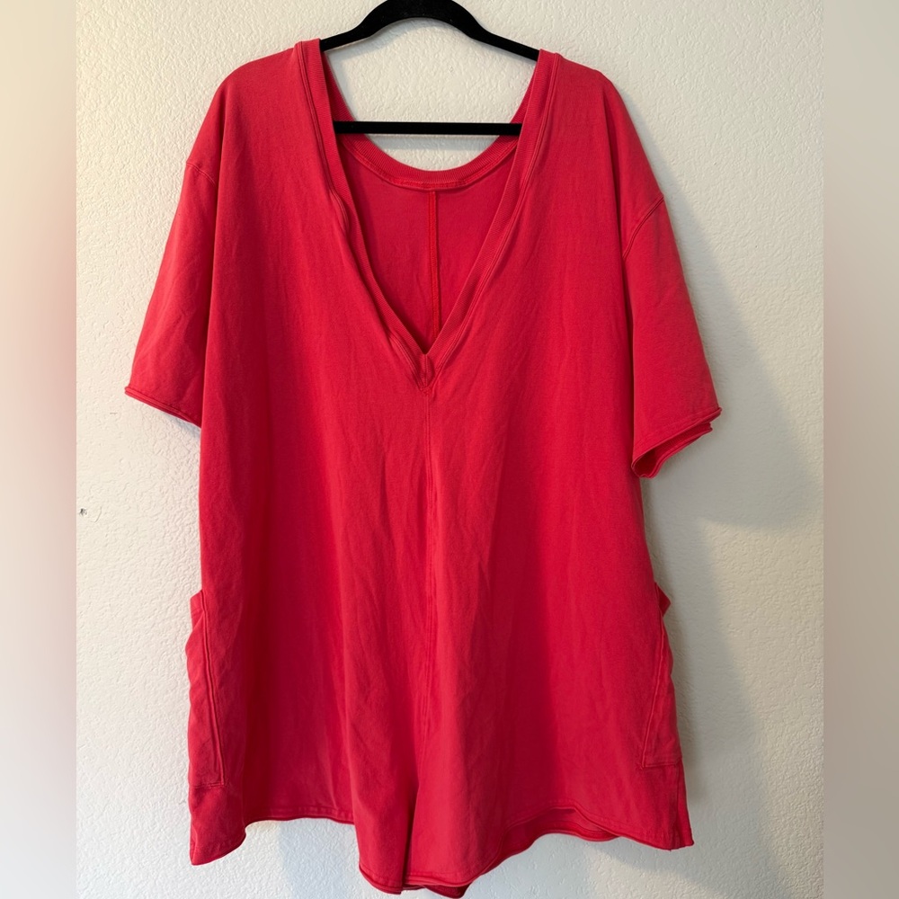 Free People Movement Hot Shot Tee Romper Hot Neon - Picture 7 of 9